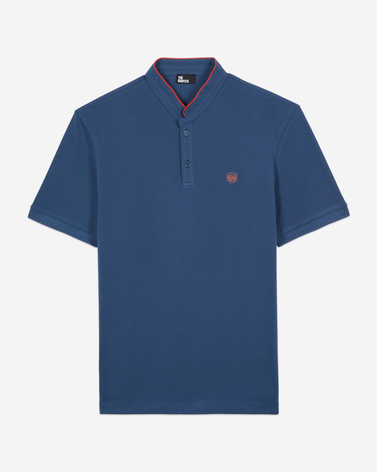 The Kooples MEN MIDDLE NAVY royal blue cotton pique polo t-shirt
