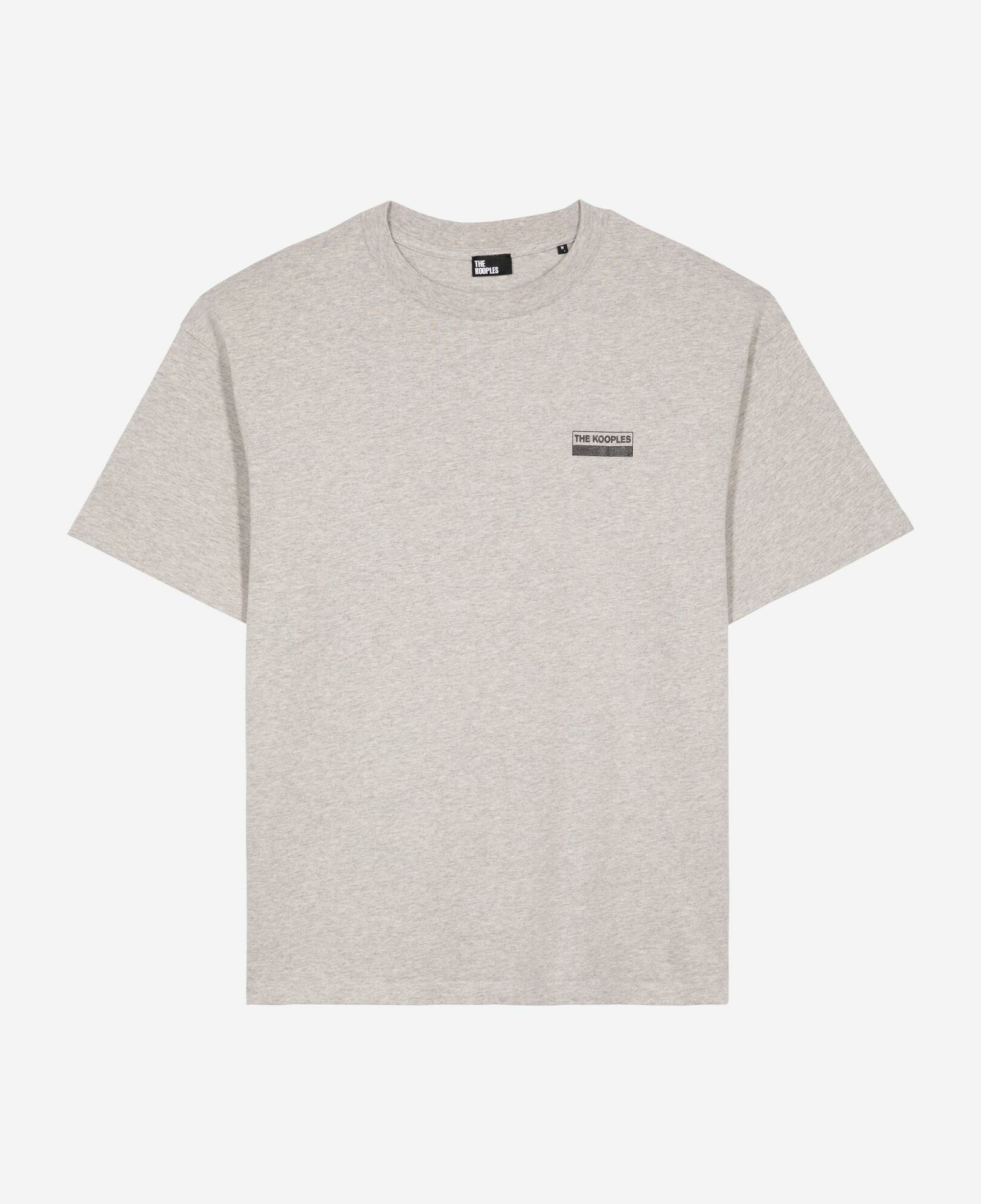 The Kooples MEN LIGHT GREY MELANGE gray screen print t-shirt