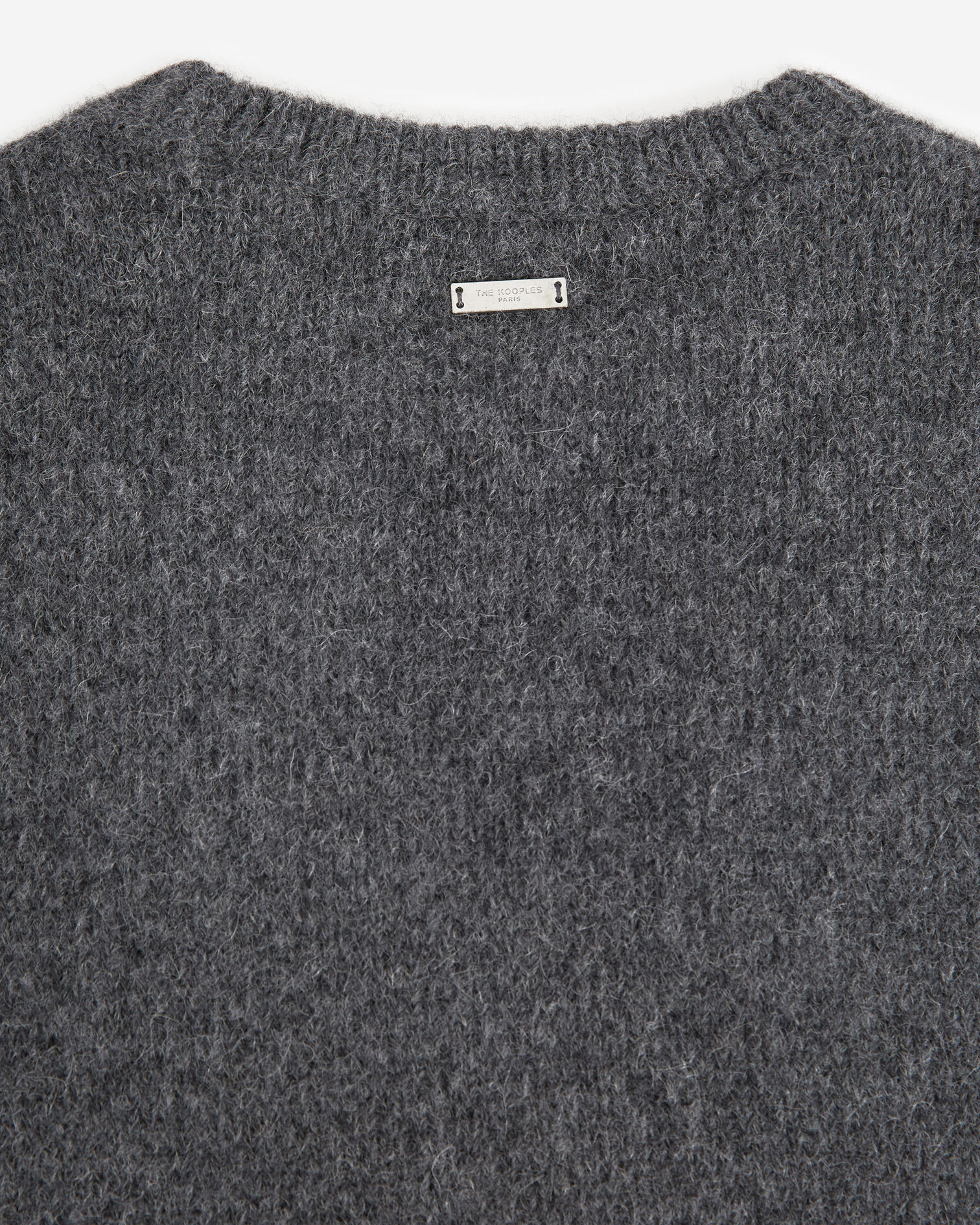 Loose-fit alpaca wool dark gray sweater, DARK GREY, hi-res image number null