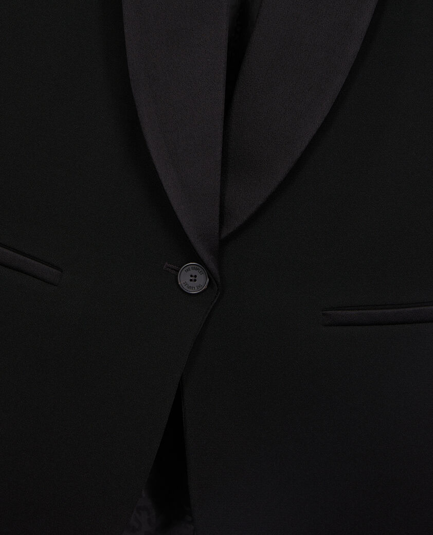 The Kooples WOMEN BLACK black crepe suit jacket