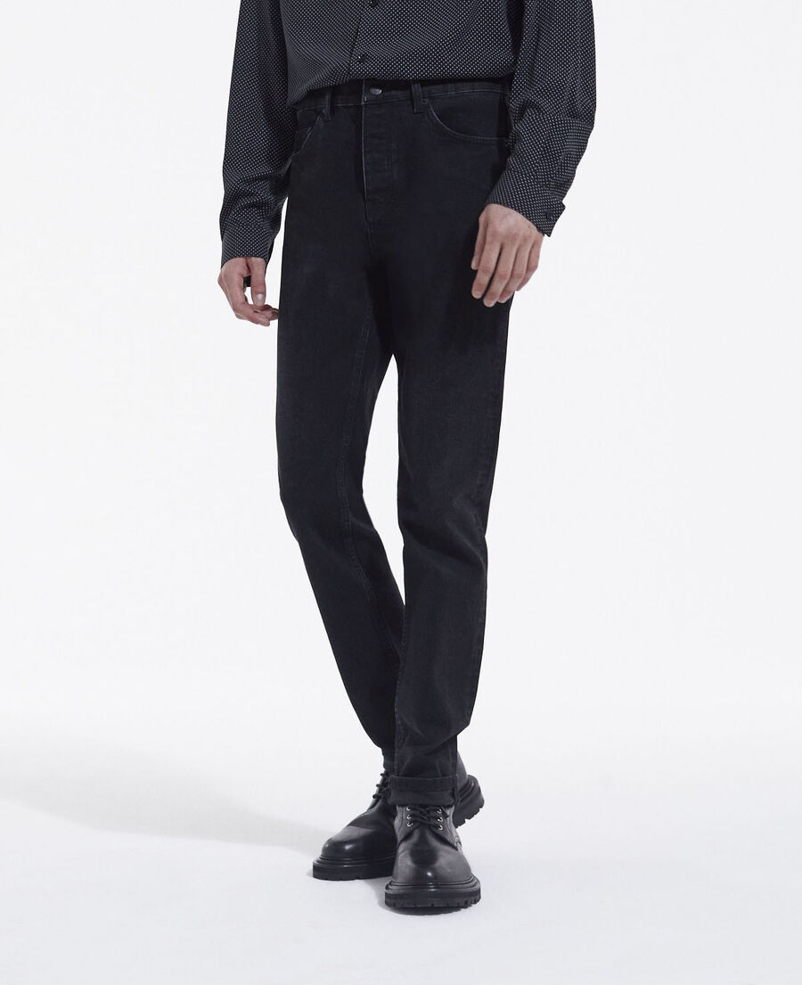 The Kooples H BLACK WASHED slim fit black jeans with five pockets