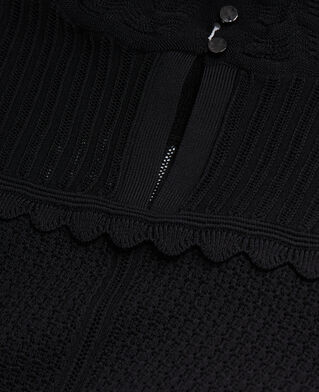 The Kooples F BLACK cropped black openwork mesh sweater