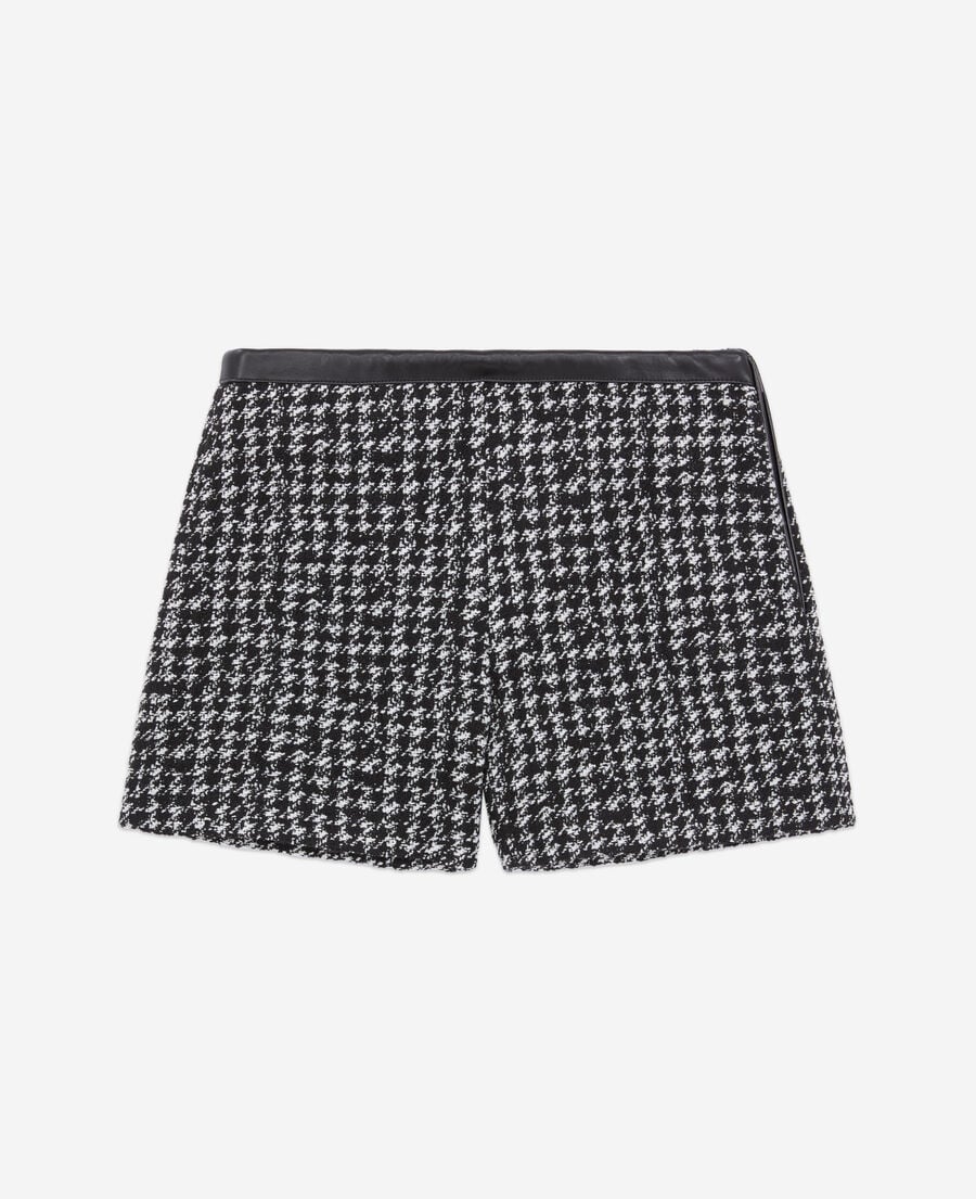 The Kooples FEMME BLACK WHITE short noir en tweed