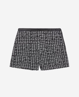 The Kooples FEMME BLACK WHITE short noir en tweed