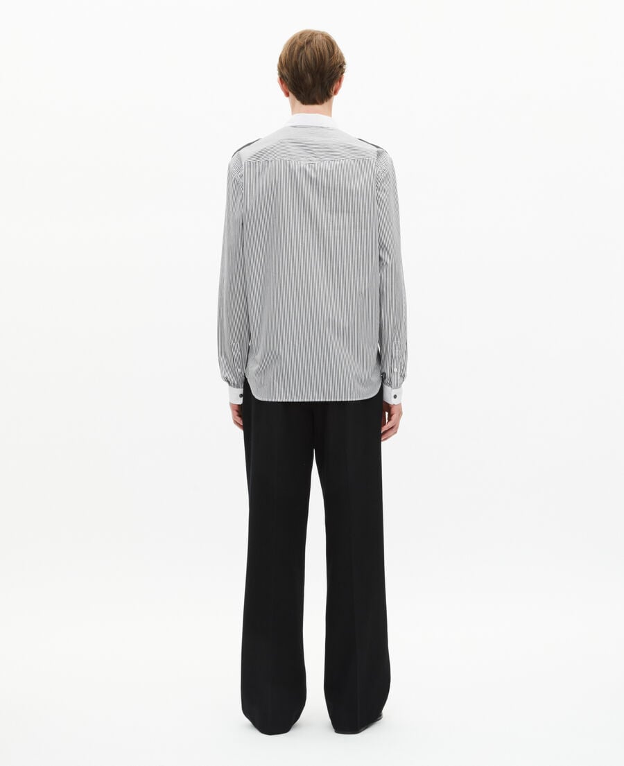 The Kooples HERREN BLACK WHITE hemd mit feinen weißen und schwarzen streifen
