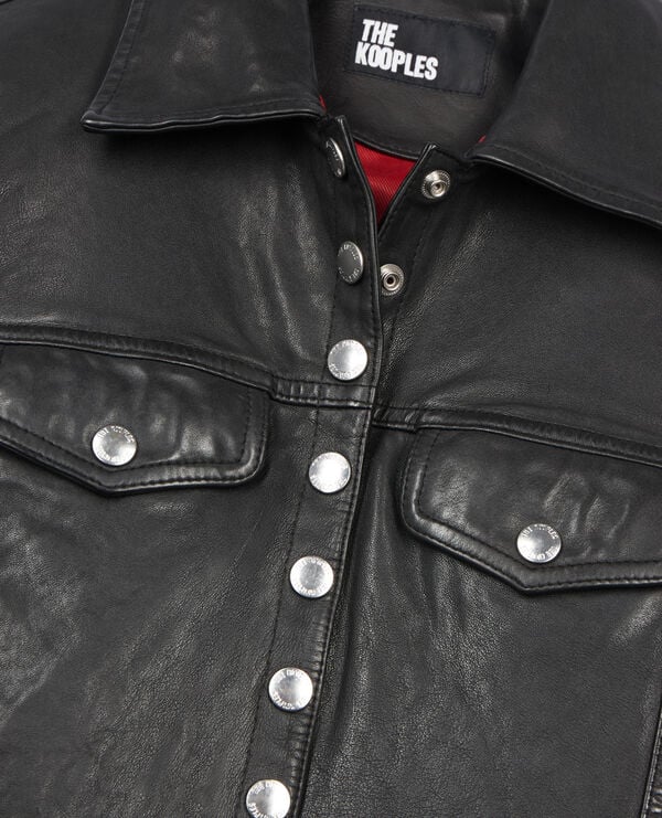 The Kooples WOMEN BLACK black leather jacket