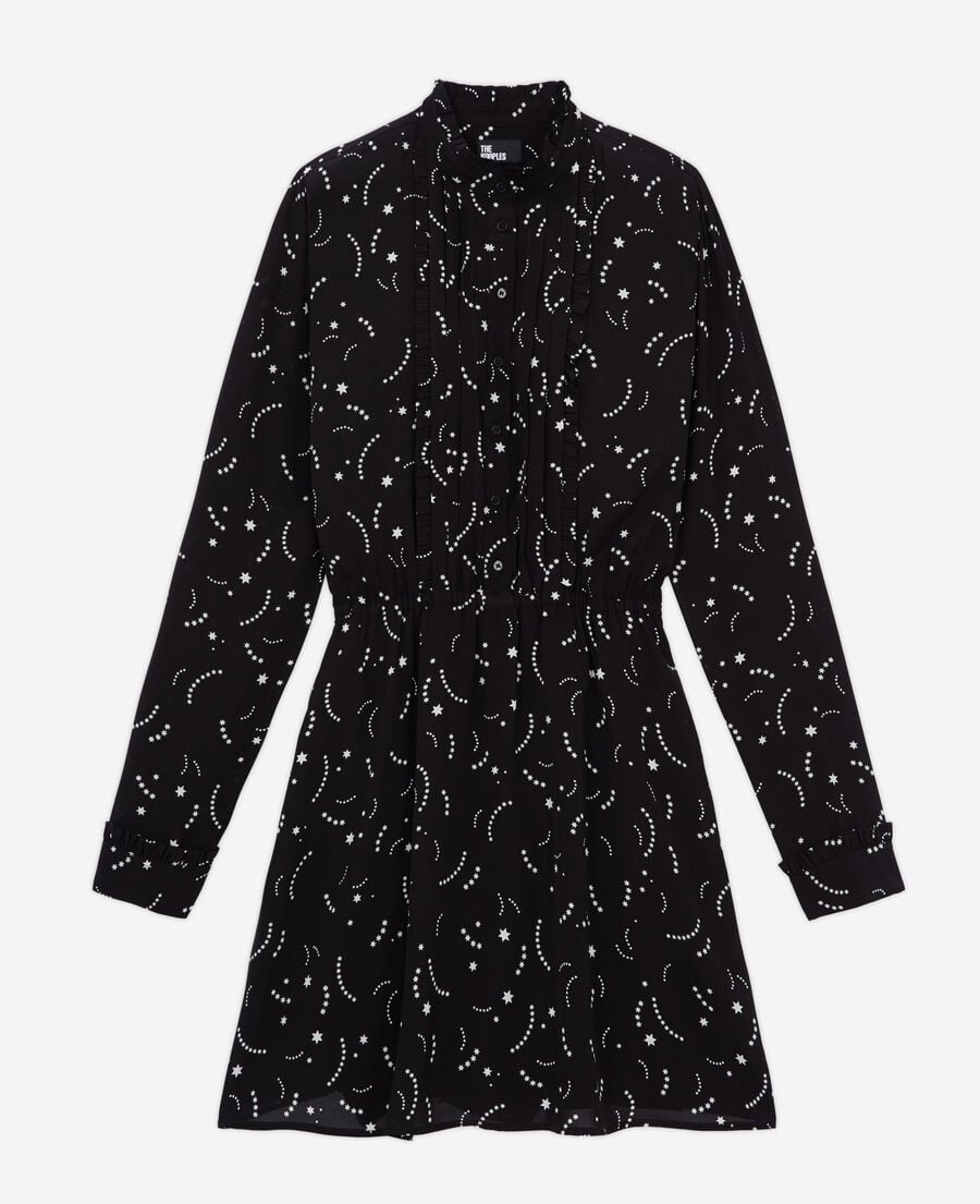 The Kooples WOMEN BLACK WHITE short printed dress