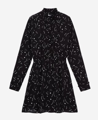 The Kooples WOMEN BLACK WHITE short printed dress