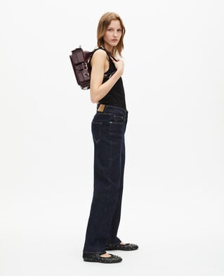 The Kooples WOMEN BORDEAUX amelia small bag in burgundy cracked leather