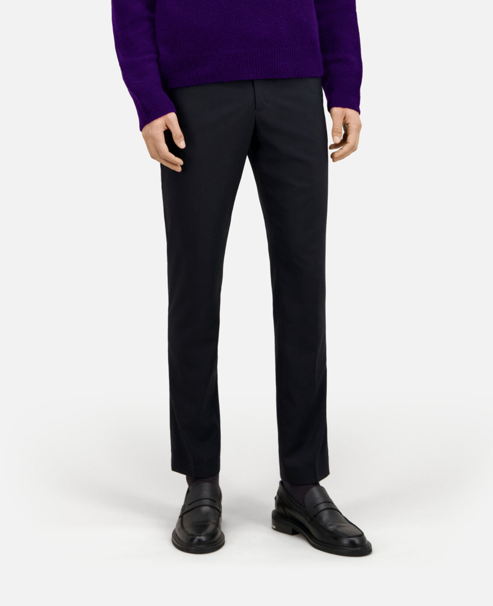 The Kooples MEN BLACK penny loafers in black leather