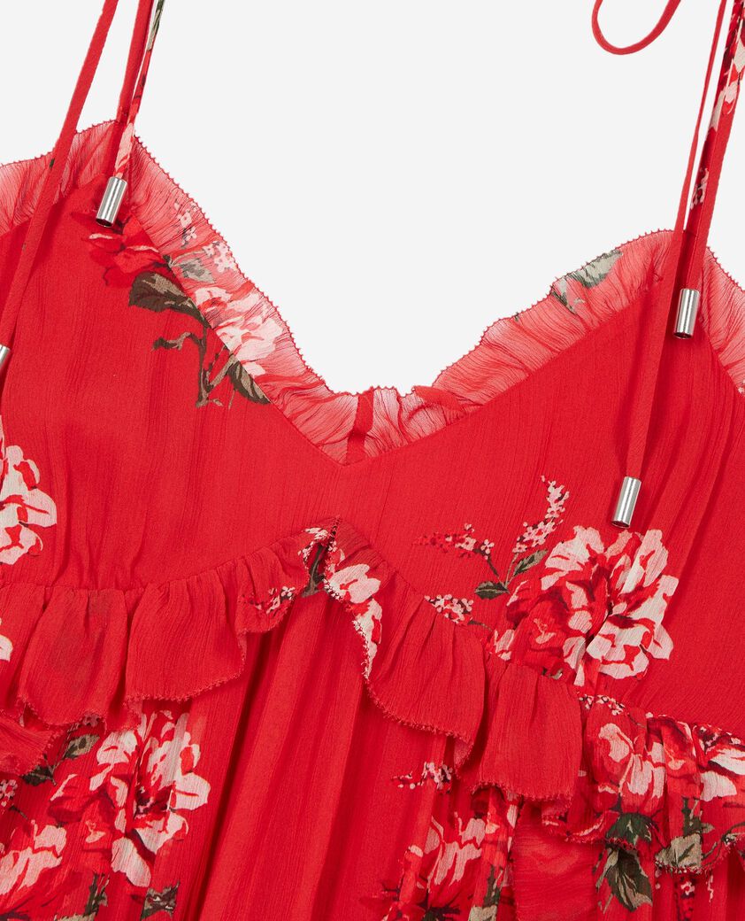 The Kooples WOMEN RED / GREEN red floral print short dress