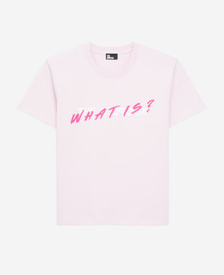 The Kooples DAMEN PALE PINK rosa t-shirt mit what is-schriftzug