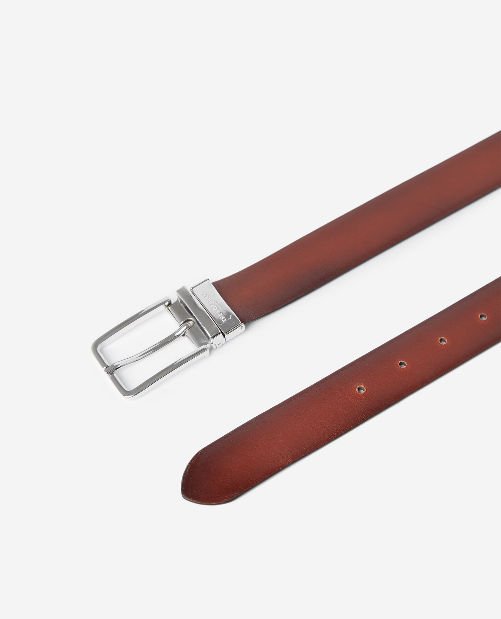 Black brown reversible two-tone leather belt, BLACK, hi-res image number null