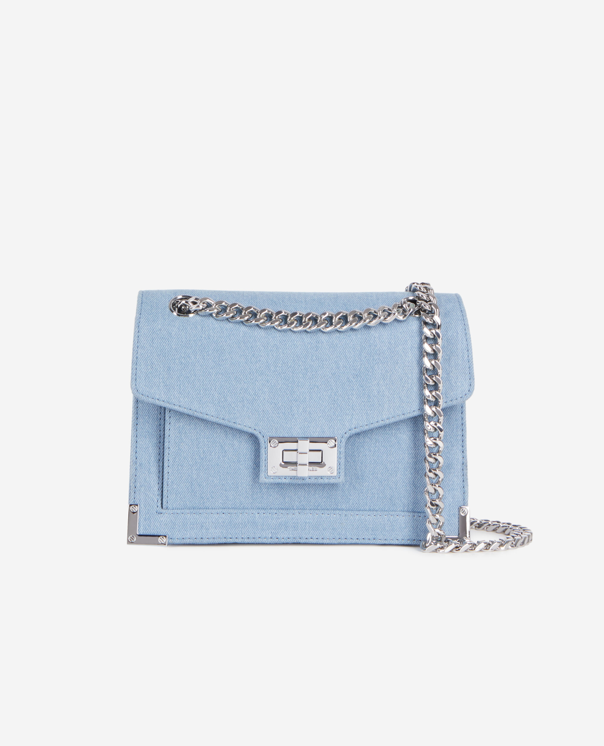 Mini Emily bag in blue grained leather | The Kooples