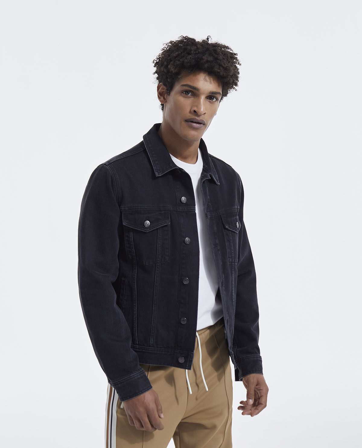 Faded black jean hotsell jacket mens