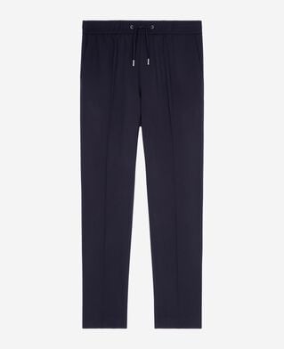 The Kooples HOMME NAVY pantalon &eacute;lastiqu&eacute; droit en laine marine