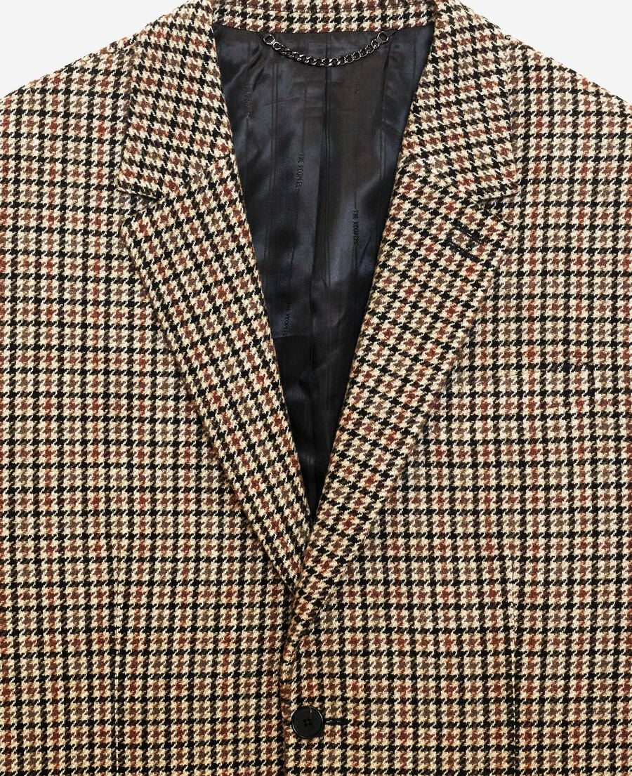 The Kooples HOMME FAUVE veste en pied de poule marron et noire