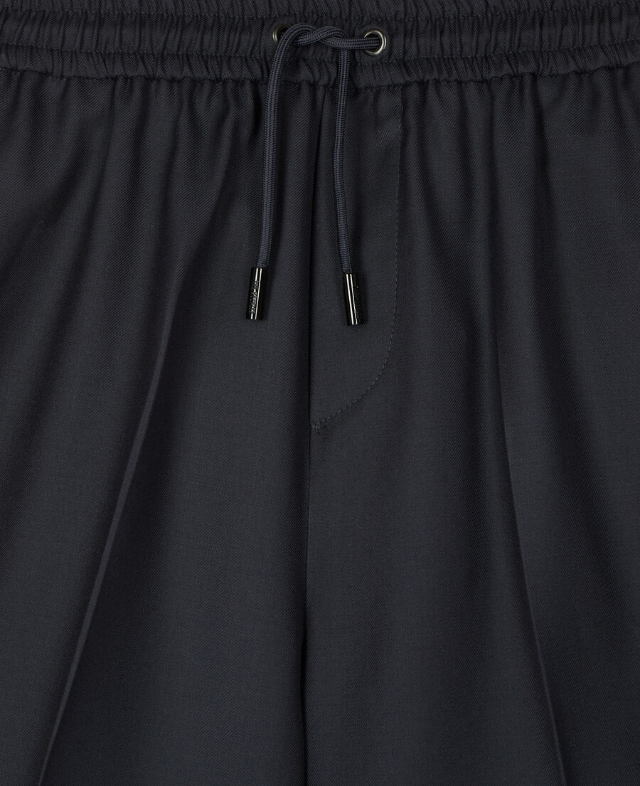 navy blue wool bermuda shorts