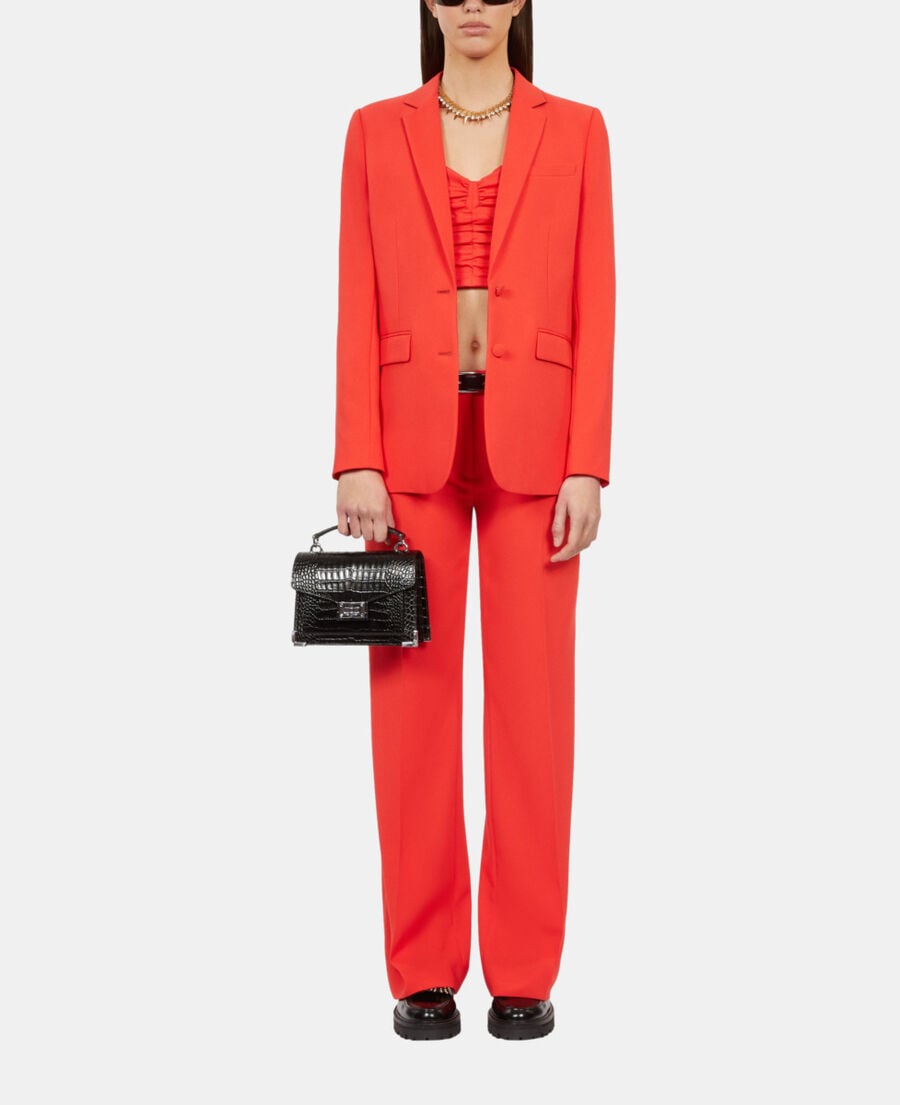 The Kooples FEMME RED veste tailleur en cr&ecirc;pe rouge