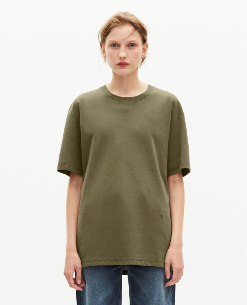 The Kooples HERREN KAKI unisex-t-shirt in schlichtem khaki-look