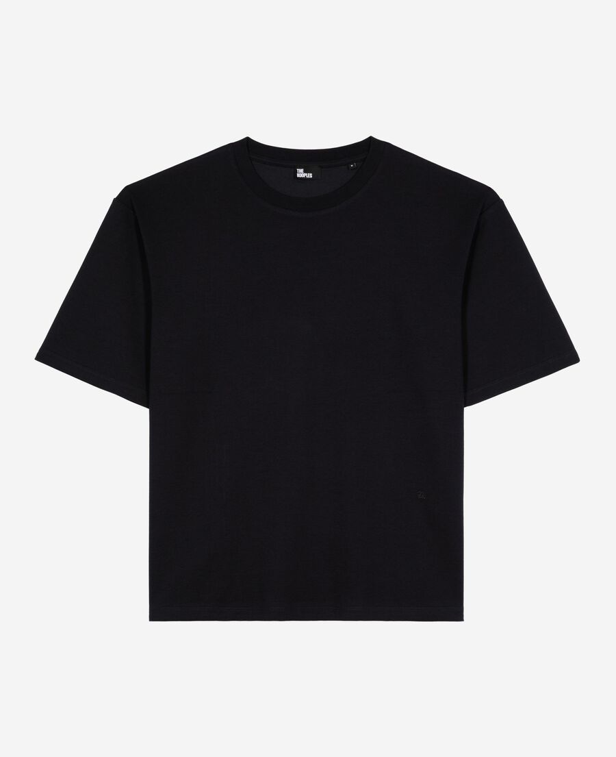 The Kooples MEN NAVY unisex plain navy blue loose-fitting t-shirt