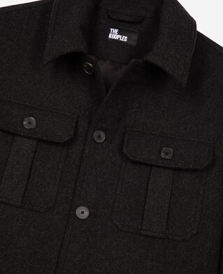 The Kooples HOMME ANTHRACITE blouson en laine gris