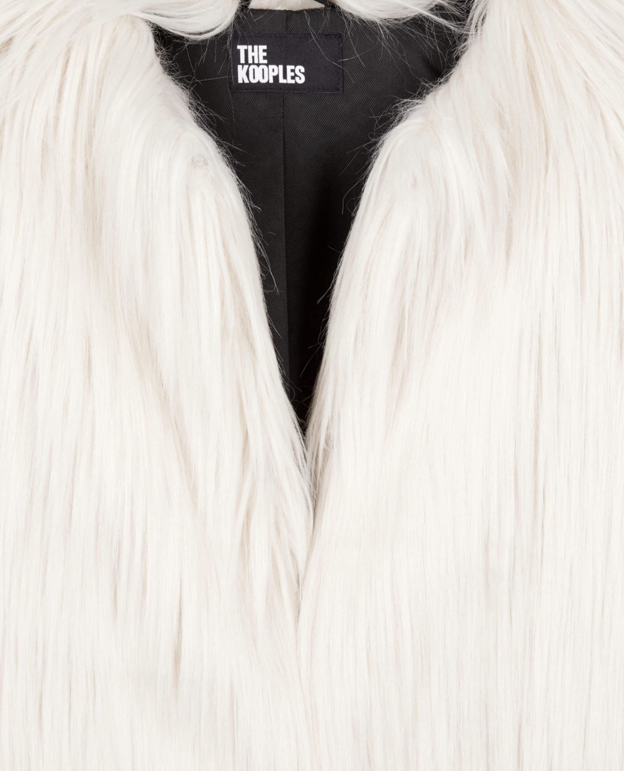 Ecru faux fur coat, ECRU, hi-res image number null
