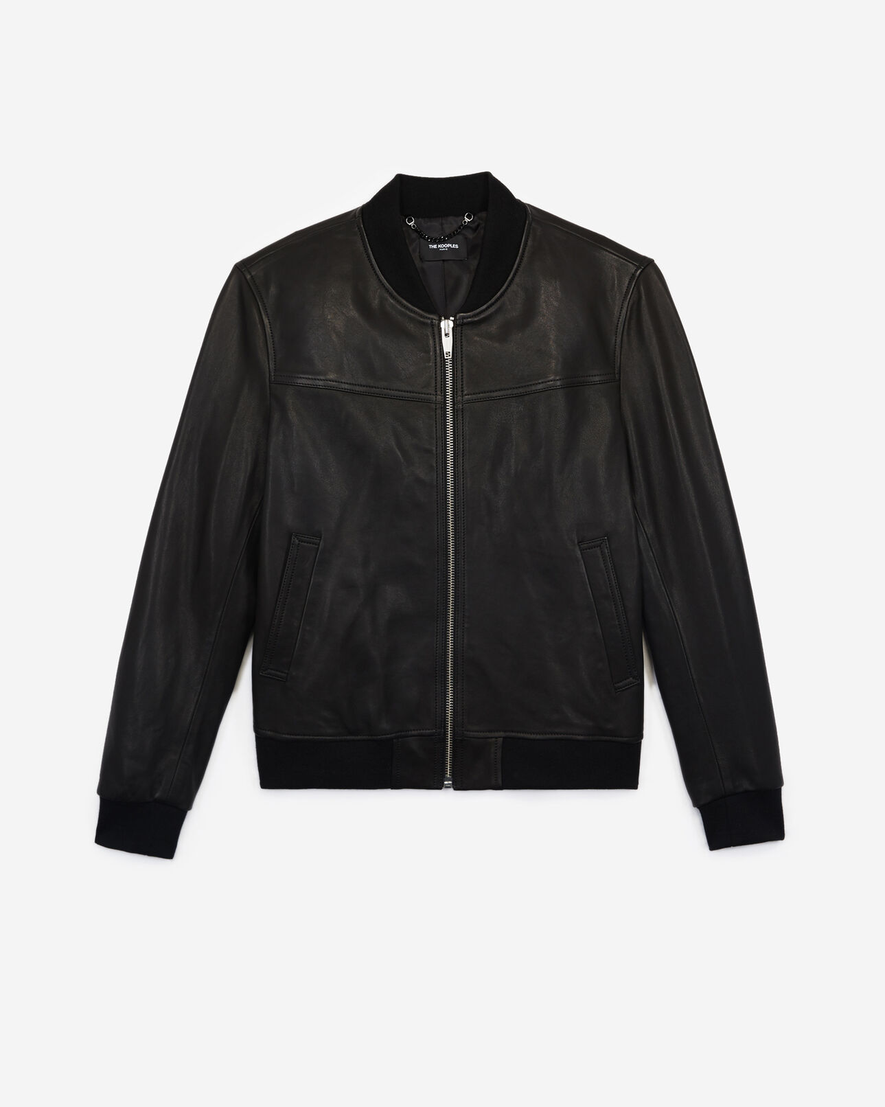 The Kooples MEN BLACK black leather jacket