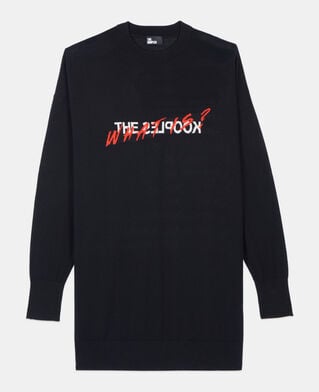 The Kooples WOMEN BLACK RED OFF WHITE what is black wool sweater