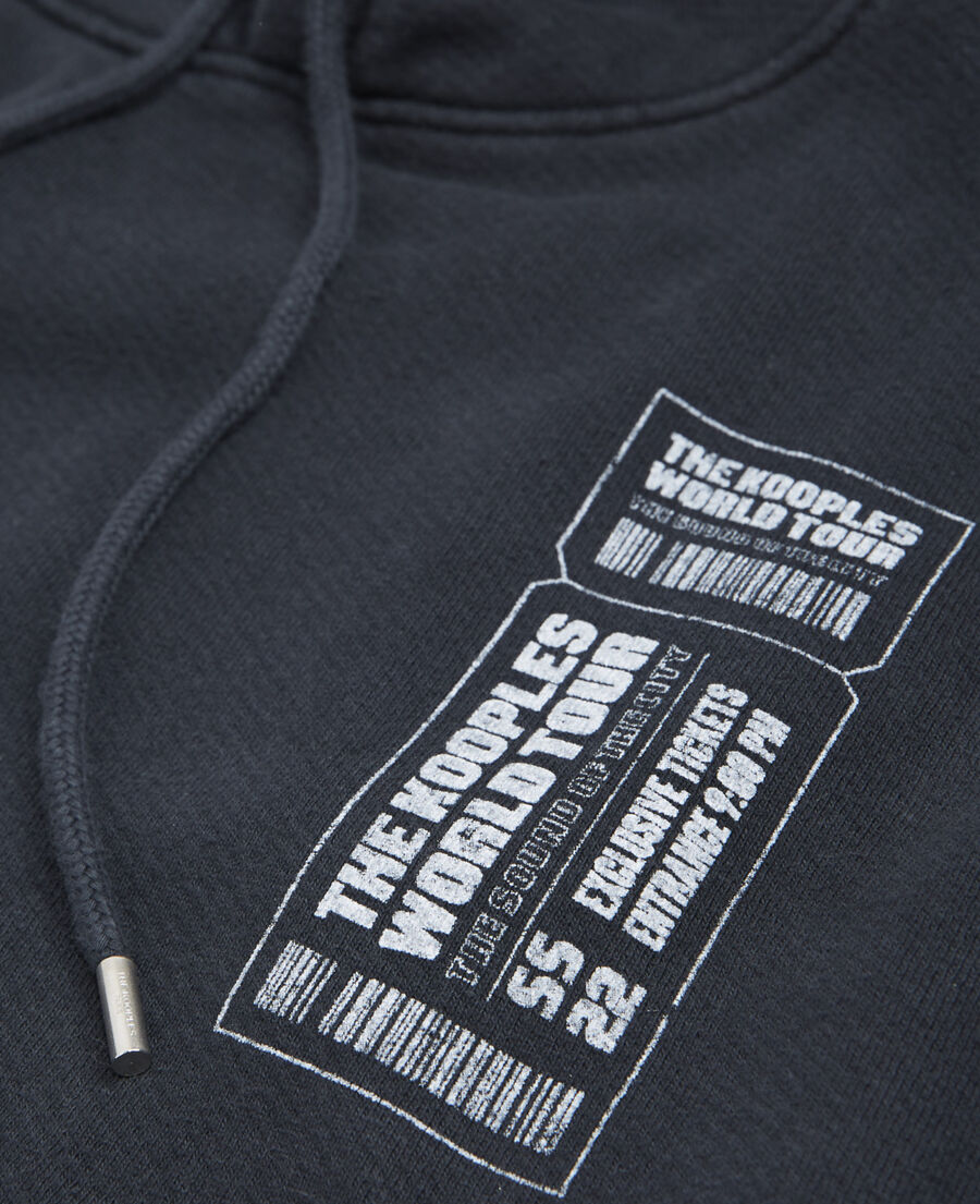 kapuzensweatshirt schwarz verwaschen print