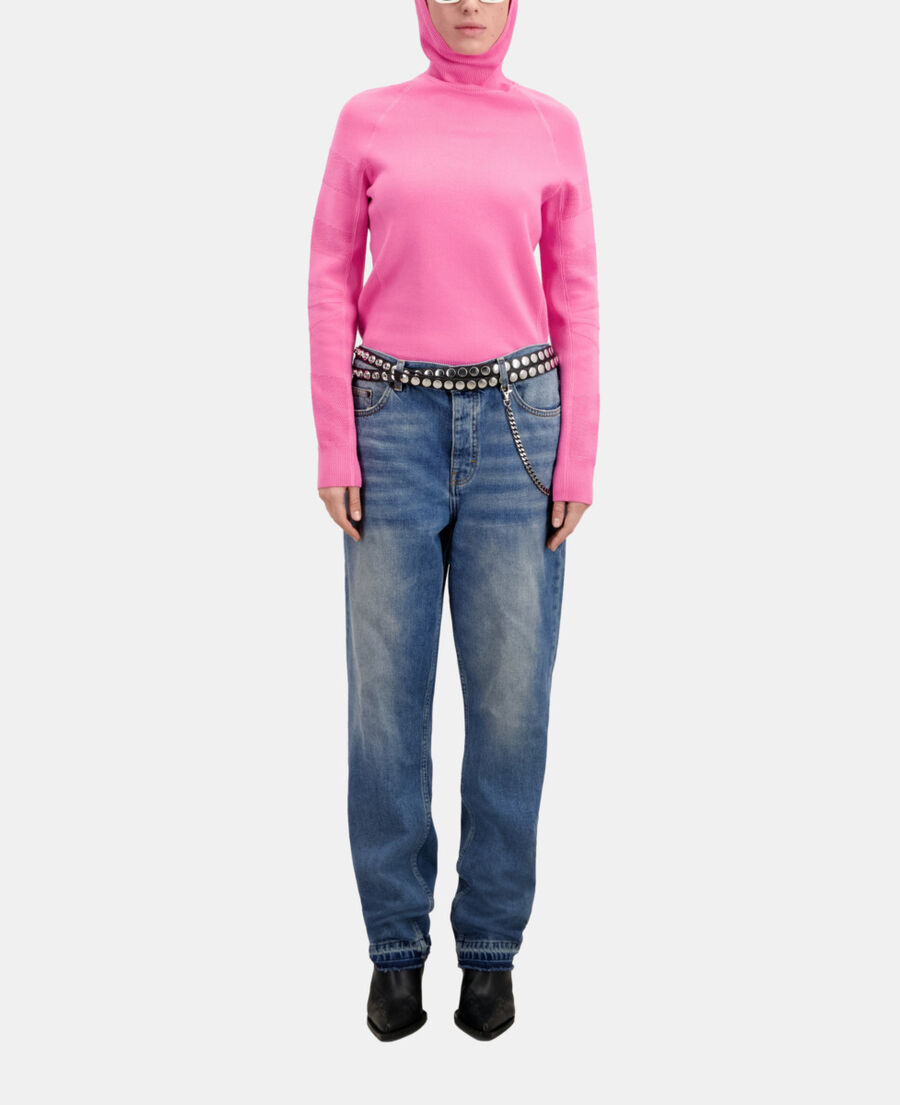 pink balaclava sweater