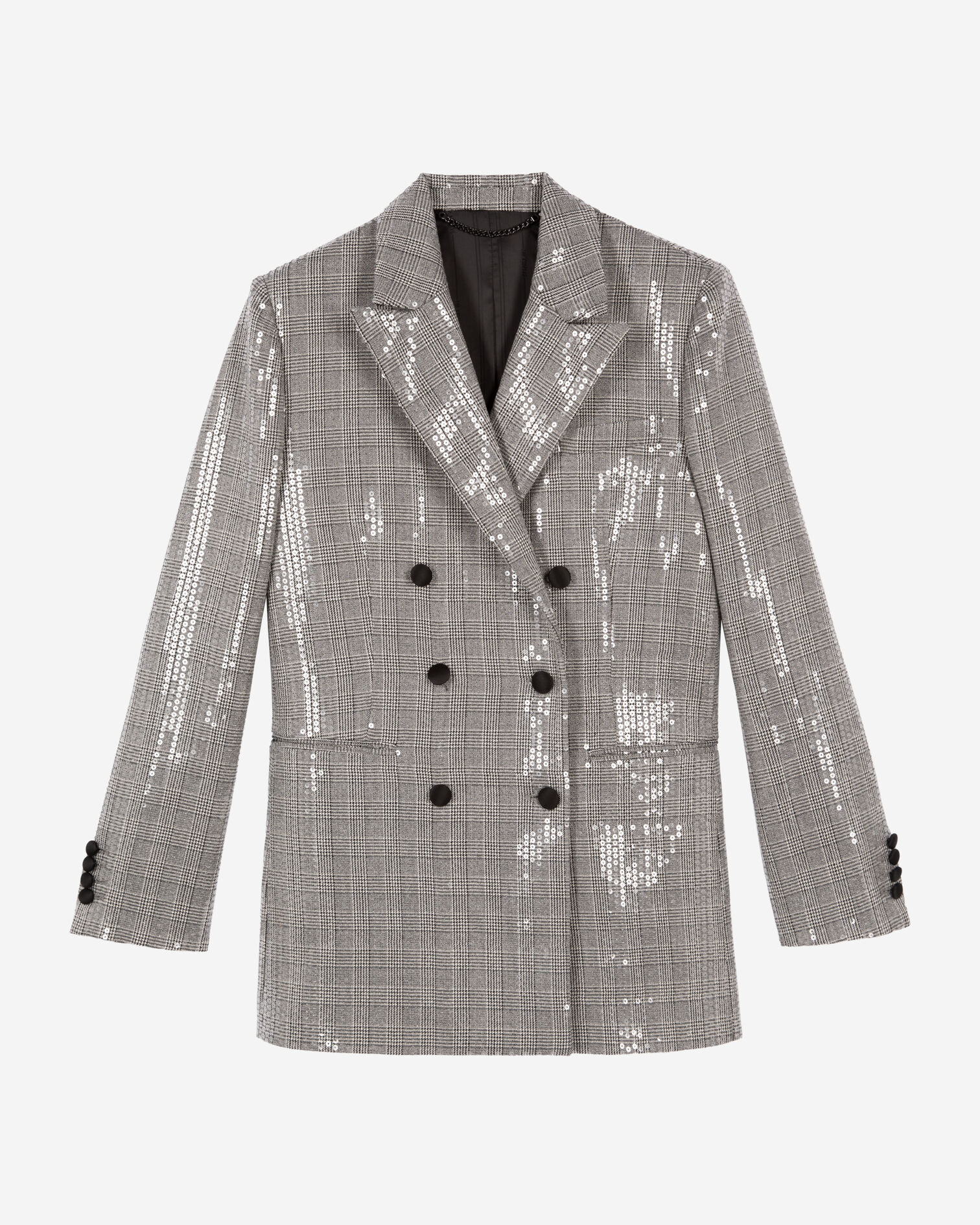 Gray Prince of Wales sequin jacket, GREY, hi-res image number null