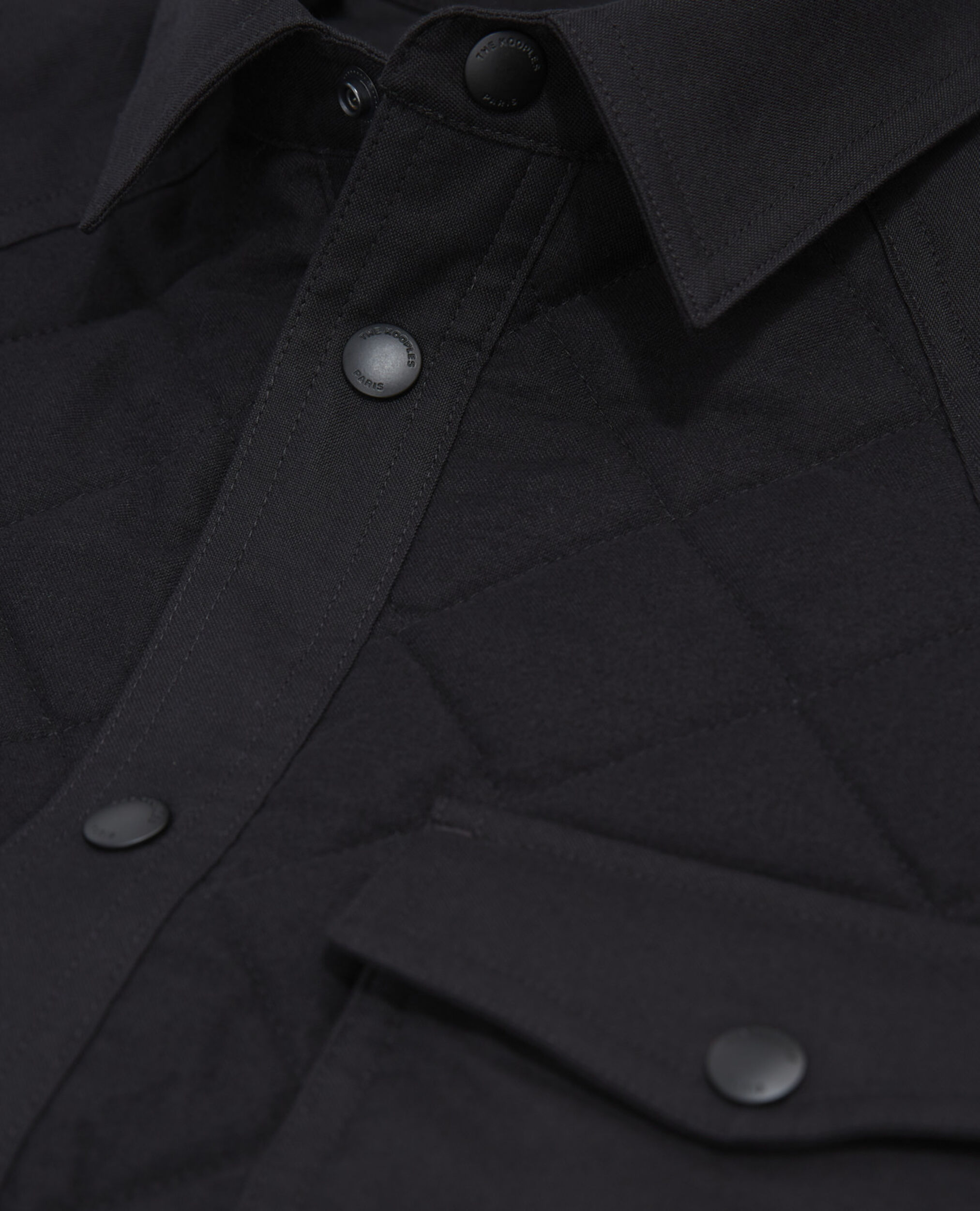 Black quilted technical jacket with pockets, BLACK, hi-res image number null