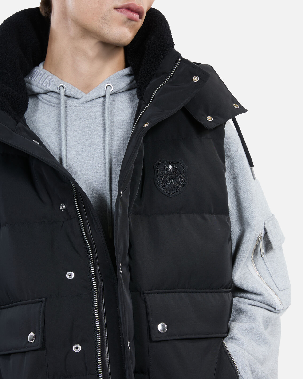 The Kooples HOMME BLACK doudoune sans manches noire
