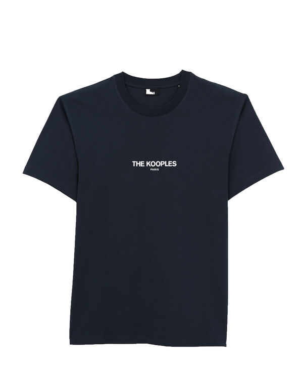 blue printed cotton t-shirt
