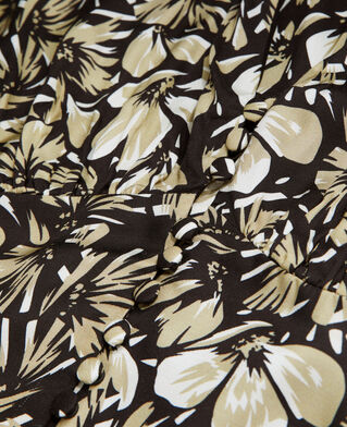 The Kooples WOMEN BLACK BROWN long printed dress with buttons