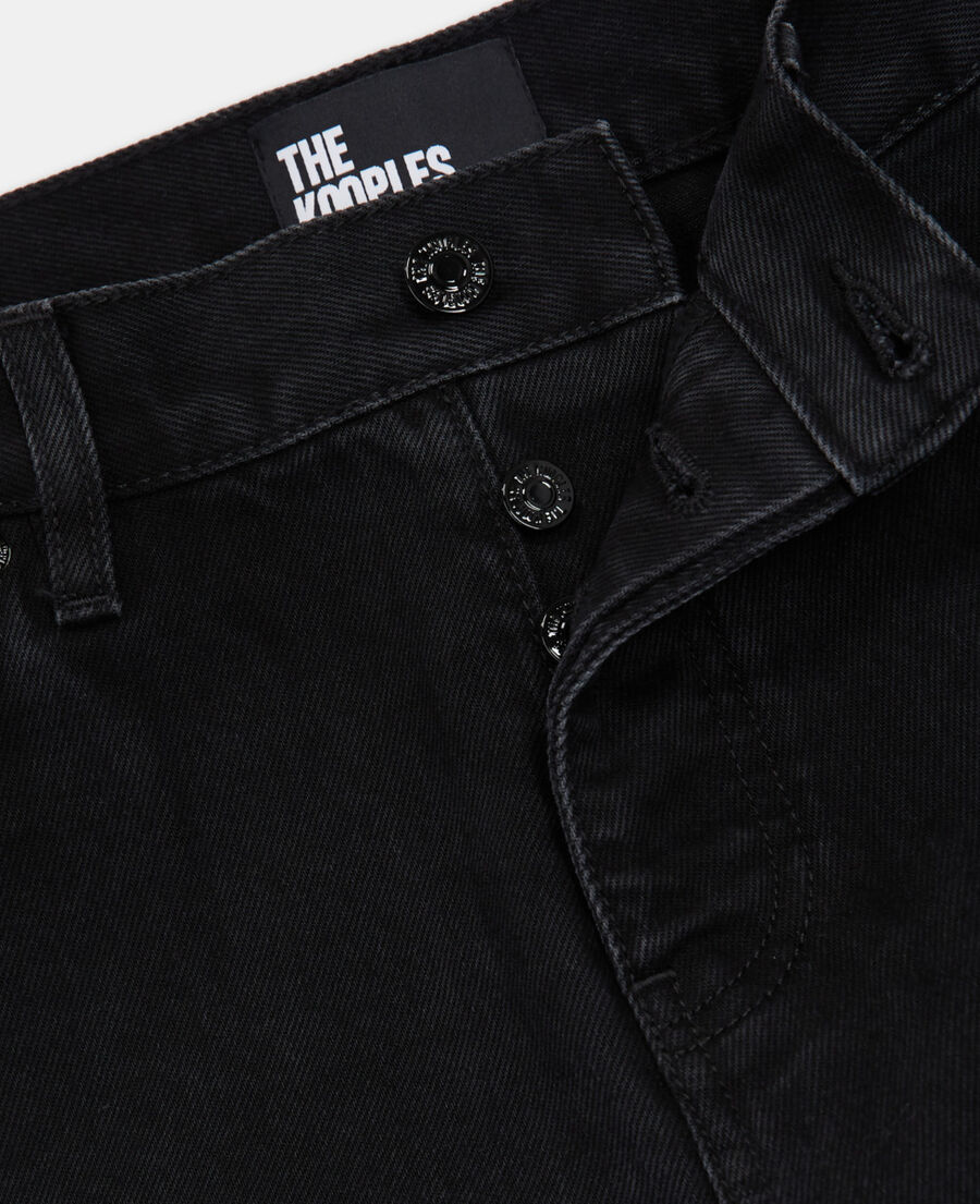 black straight-cut jeans