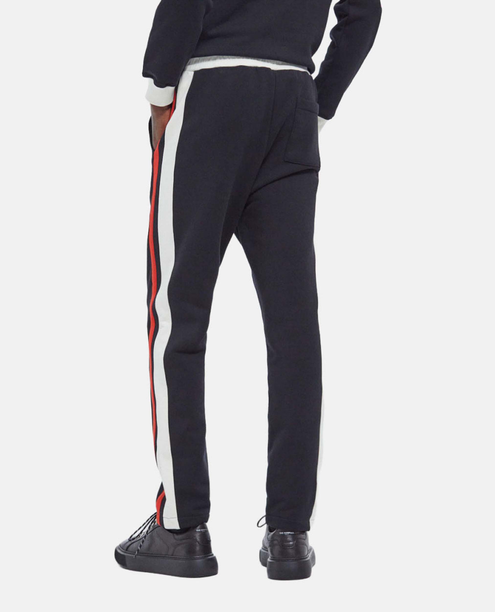 White stripe shop black joggers