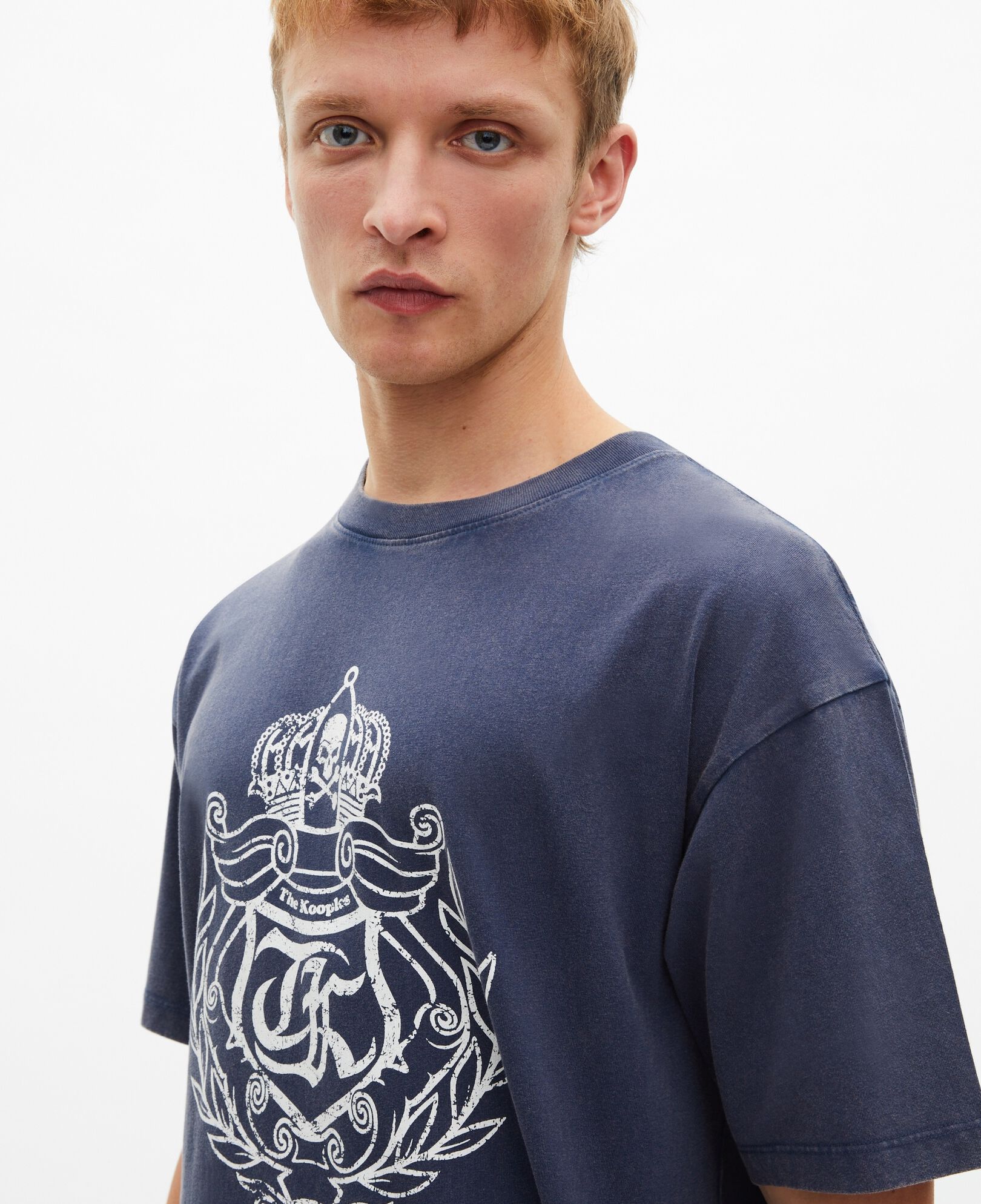 The Kooples MEN DARK NAVY navy crest screen print t-shirt