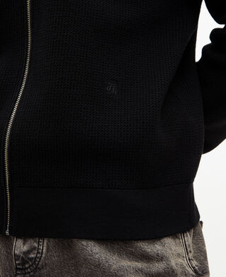 The Kooples HOMME BLACK cardigan en nid d'abeille noir