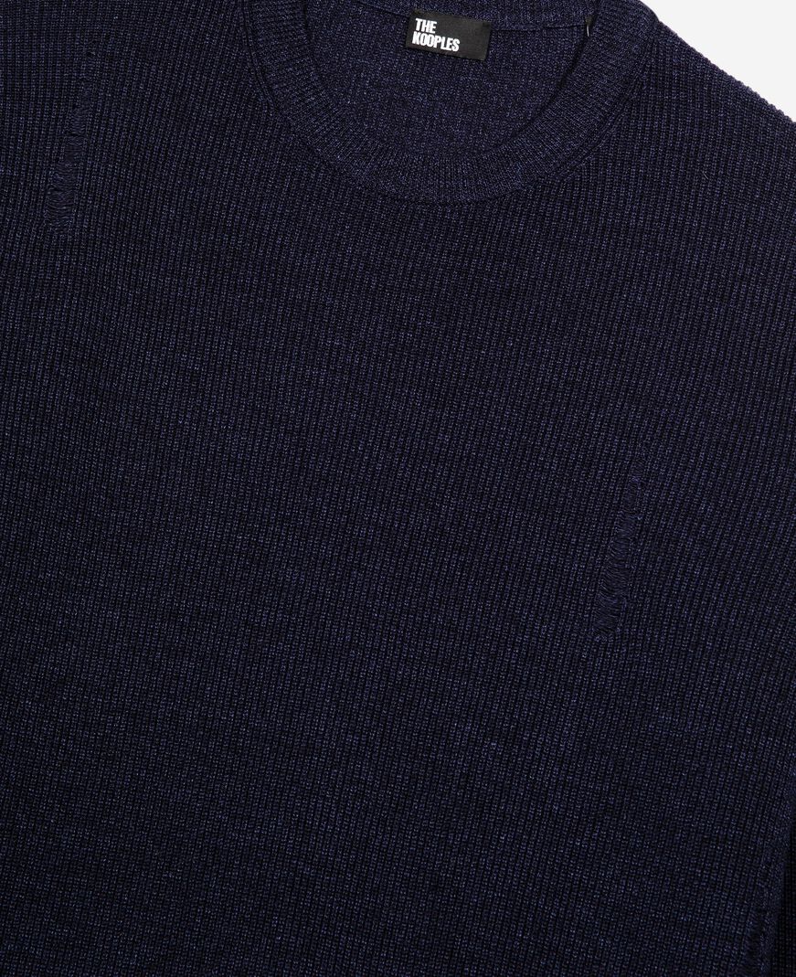The Kooples MEN NAVY wool and linen navy sweater