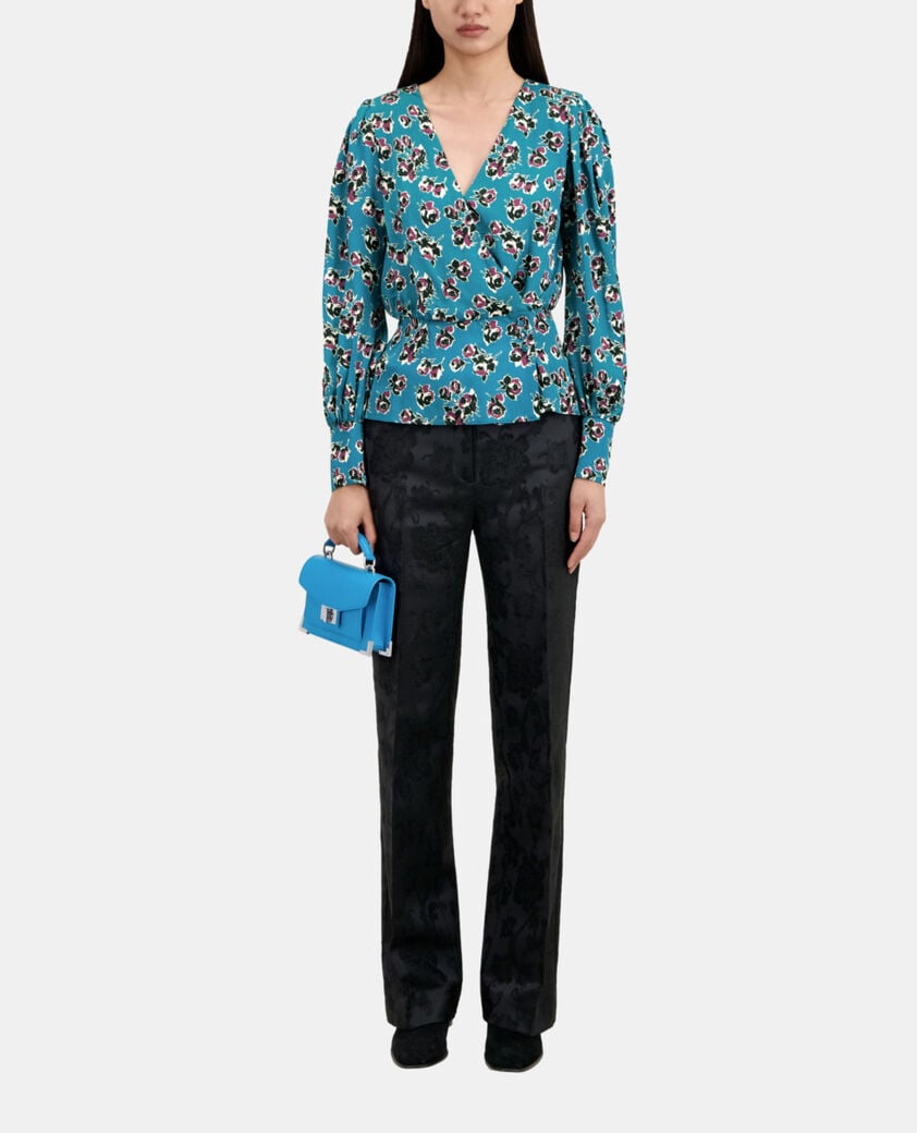 The Kooples FEMME PINK - BLUE top croisé imprimé