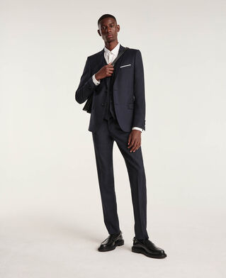 The Kooples HOMME DARK NAVY gilet de costume boutonné en laine marine