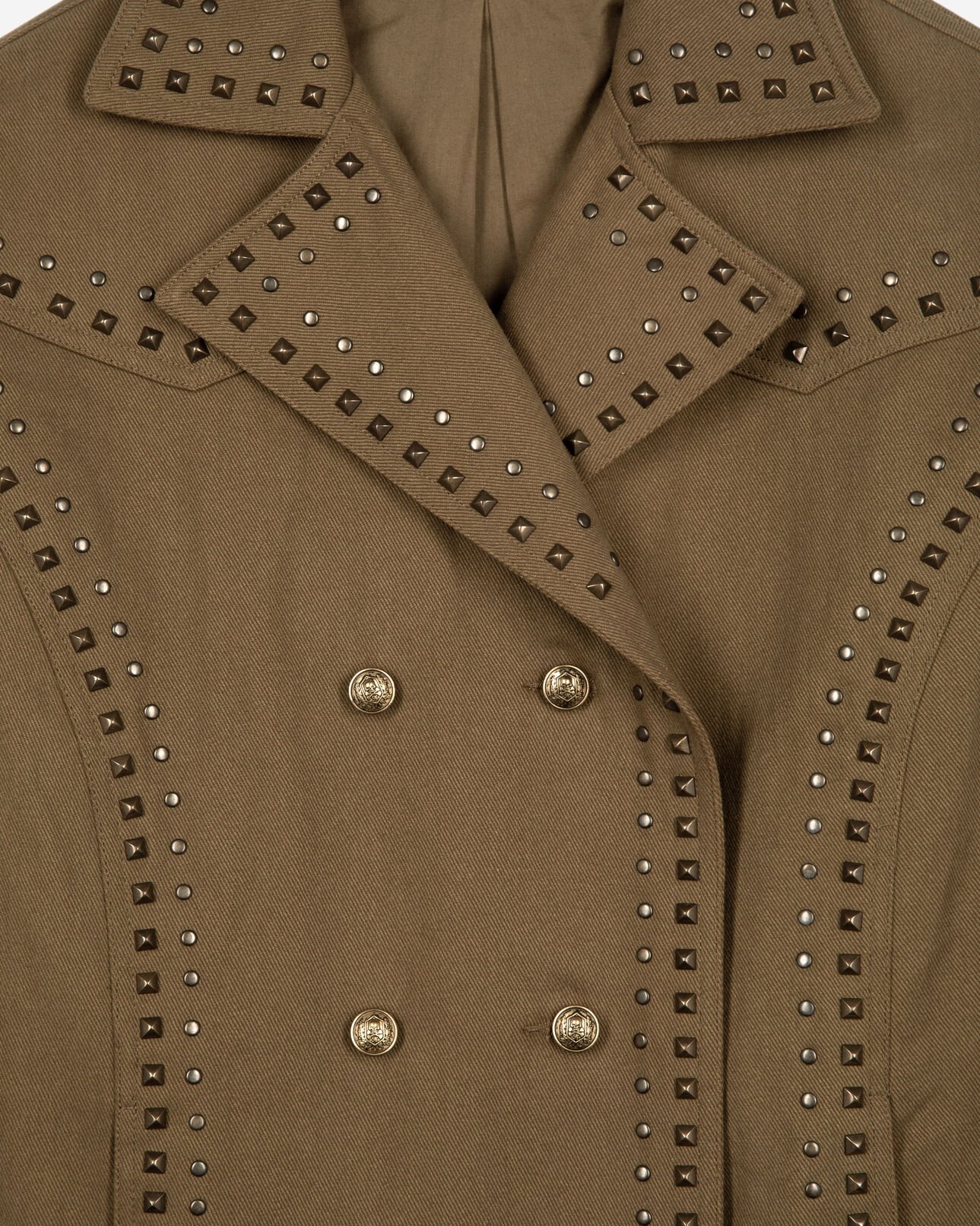 The Kooples FEMME KAKI caban avec studs et perles kaki