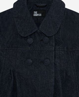The Kooples FEMME BLUE ELECTRIC blouson manches courtes en denim bleu foncé