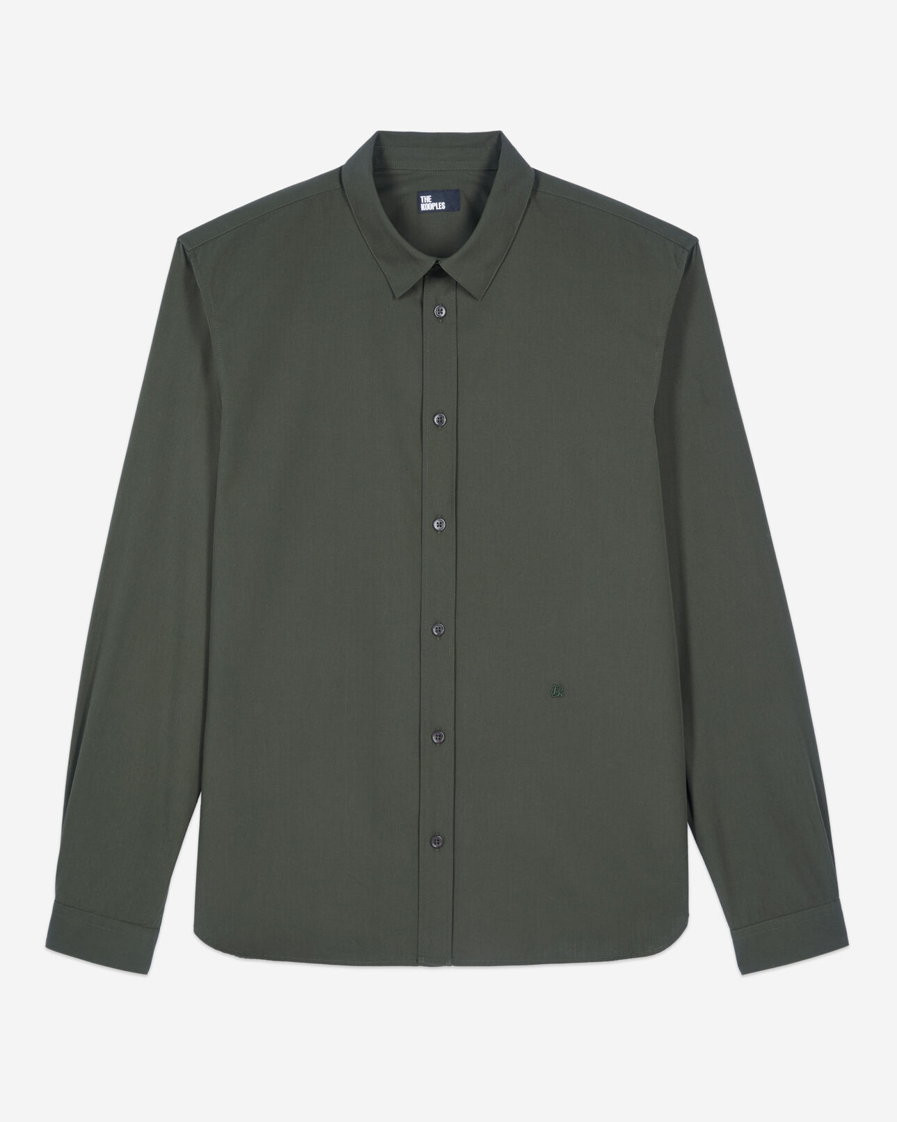 The Kooples HOMME DARK GREEN chemise en popeline kaki