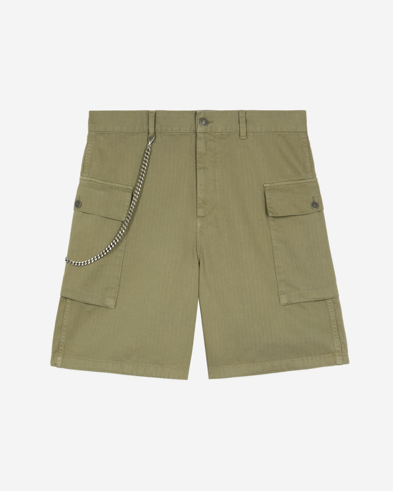 The Kooples MEN KAKI khaki bermuda cargo shorts