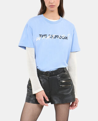 The Kooples WOMEN BLUE WHITE light blue what t-shirt