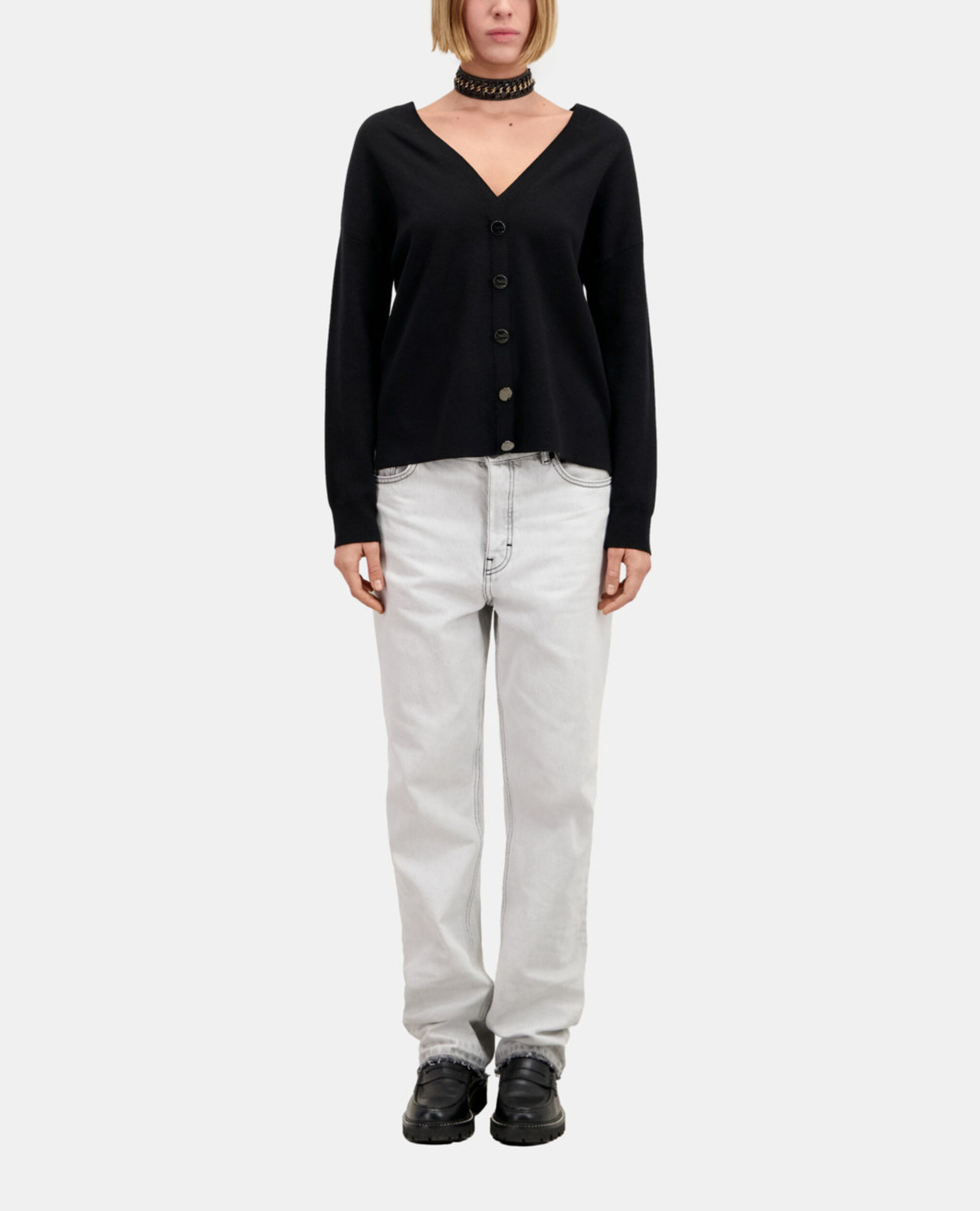 Pull avec boutonnage dans le dos, BLACK, hi-res image number null