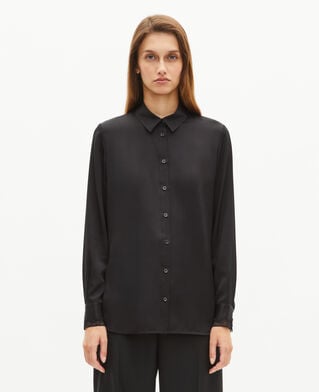 The Kooples FEMME BLACK chemise en soie noire